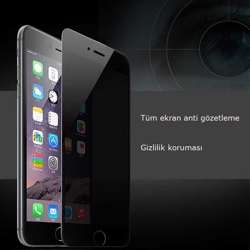 Apple iPhone 8 Plus Uyumlu Zore Kor Privacy Cam Ekran Koruyucu - 3