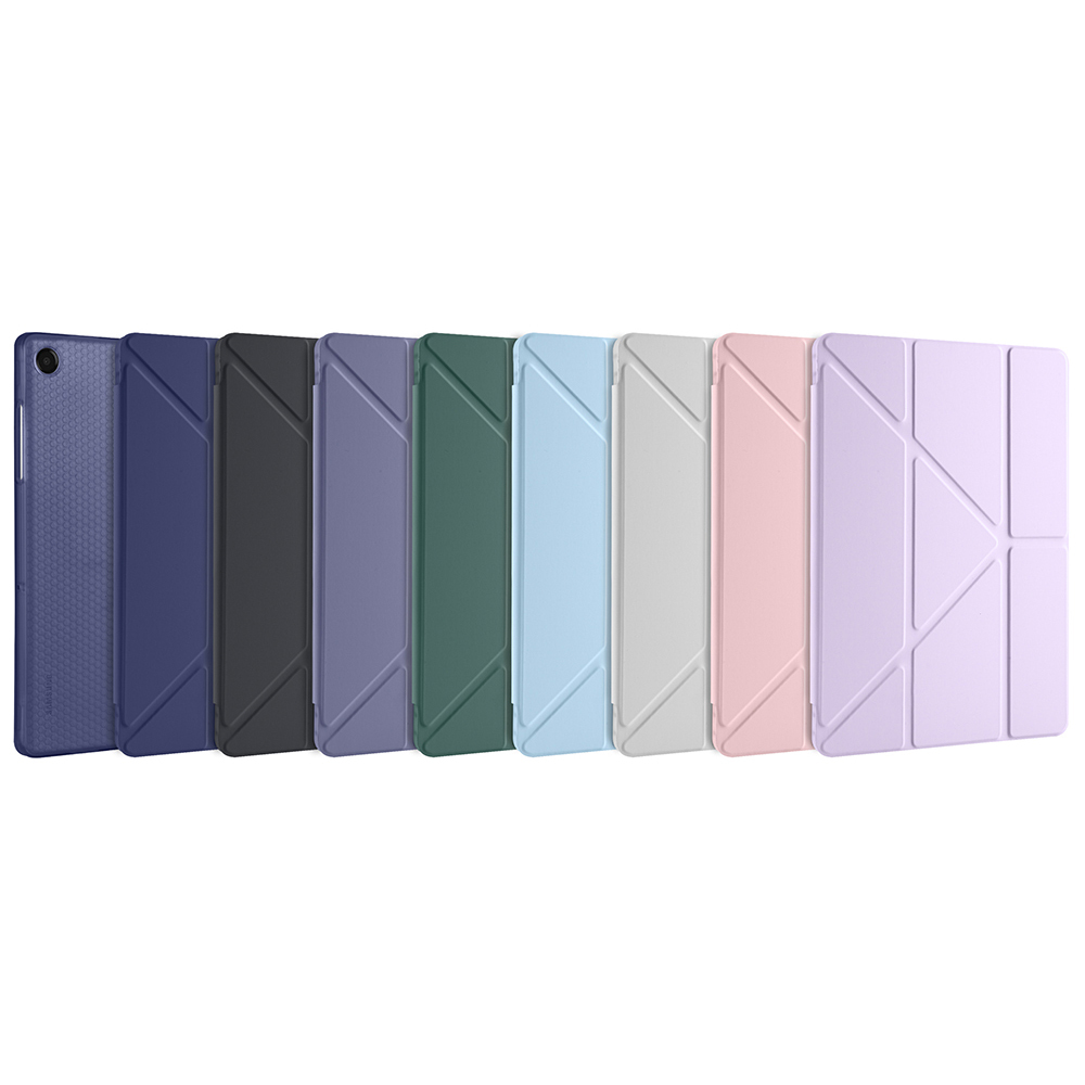Samsung Galaxy Tab A11 Plus Uyumlu Kılıf Zore Tri Folding Kalem Bölmeli Standlı Kılıf - 46
