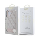 Apple iPhone 16 Uyumlu Kılıf Guess Orjinal Lisanslı M-safe Şarj Özellikli PU Deri Şerit Logo Dizaynlı Kapak - 7