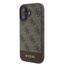 Apple iPhone 16 Uyumlu Kılıf Guess Orjinal Lisanslı M-safe Şarj Özellikli PU Deri Şerit Logo Dizaynlı Kapak - 8