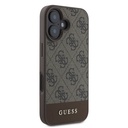 Apple iPhone 16 Uyumlu Kılıf Guess Orjinal Lisanslı M-safe Şarj Özellikli PU Deri Şerit Logo Dizaynlı Kapak - 10