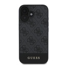 Apple iPhone 16 Uyumlu Kılıf Guess Orjinal Lisanslı M-safe Şarj Özellikli PU Deri Şerit Logo Dizaynlı Kapak - 15