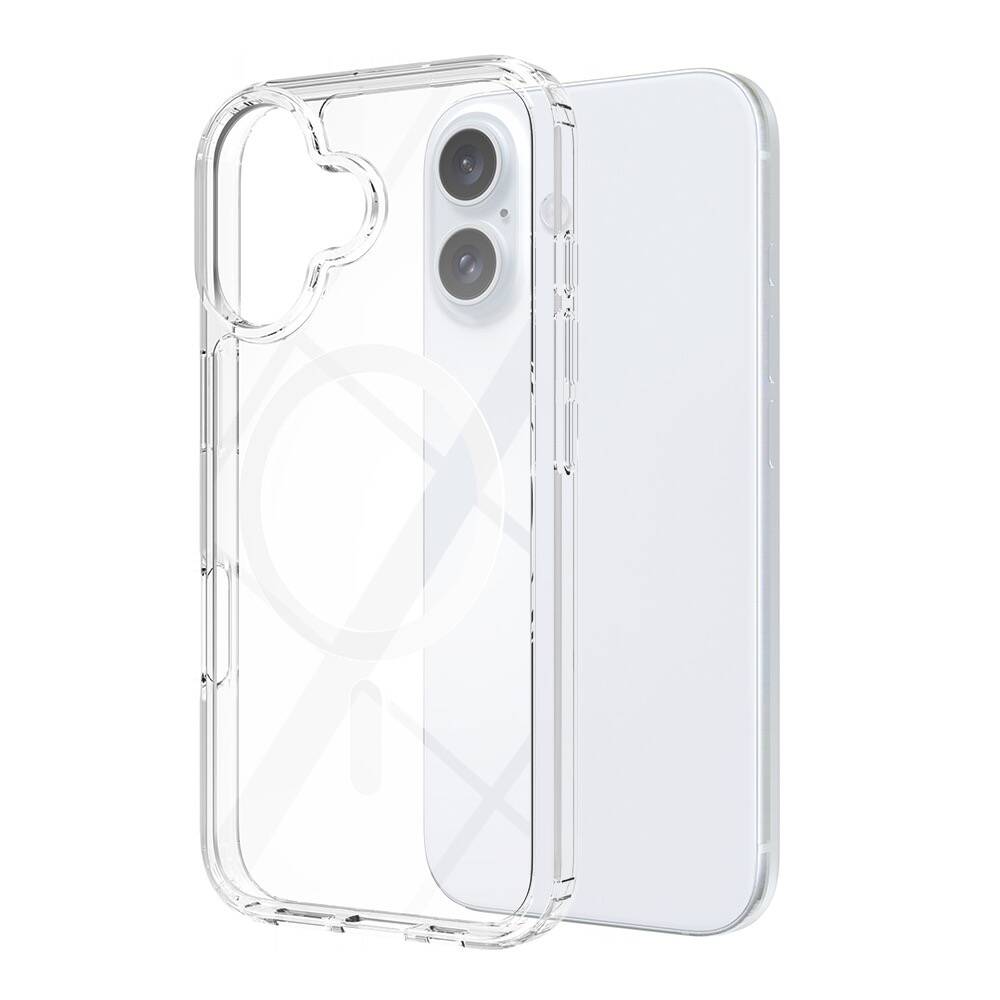 Apple iPhone 16 Plus Uyumlu Kılıf M-safe Şarj Özellikli Şeffaf Sert PC Zore Embos Kapak - 2