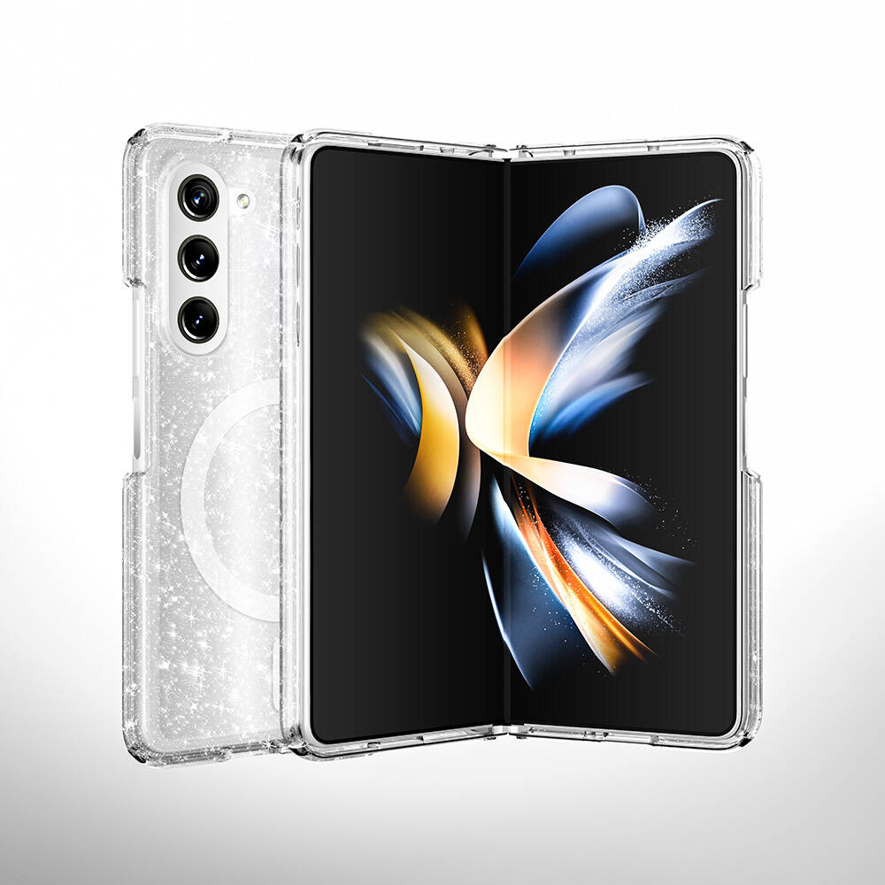 Samsung Galaxy Z Fold 6 Uyumlu Kılıf M-safe Şarj Özellikli Parlayan Simli Saydam Renkli Zore Allstar Kapak - 1