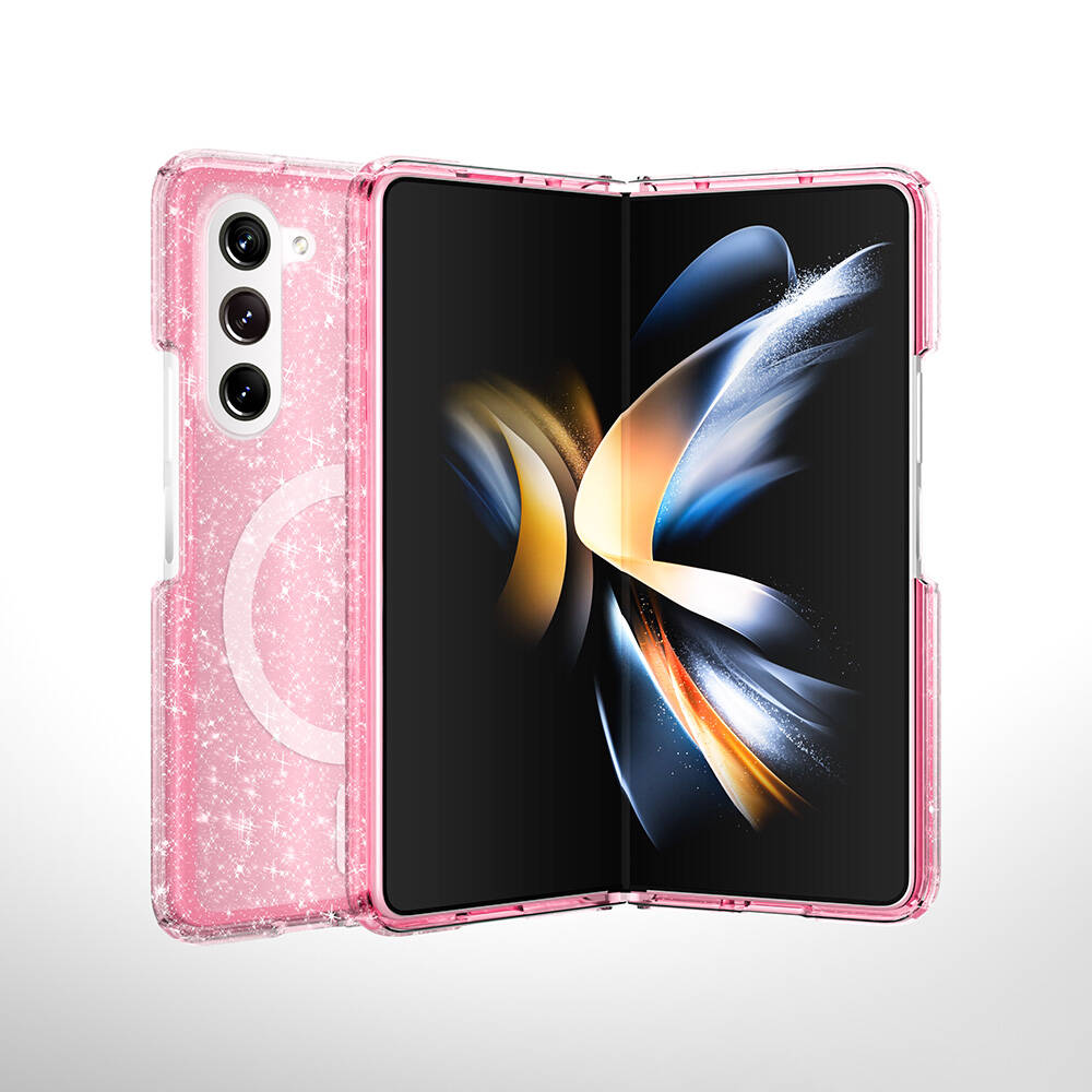 Samsung Galaxy Z Fold 6 Uyumlu Kılıf M-safe Şarj Özellikli Parlayan Simli Saydam Renkli Zore Allstar Kapak - 2