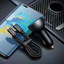 Baseus Digital Göstergeli PD 3.1 140W Çift Çıkışlı Araç İçi Ultra Hızlı Şarj Seti (USB-C + USB-A) | Obsidian
