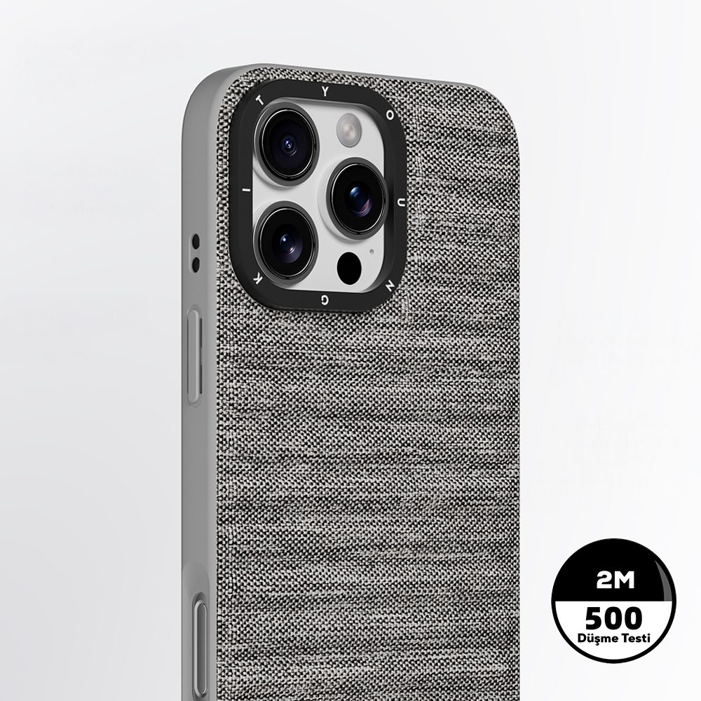 Apple iPhone 16 Pro Uyumlu Kılıf M-safe Şarj Özellikli Youngkit Canvas Serisi Kapak - 2