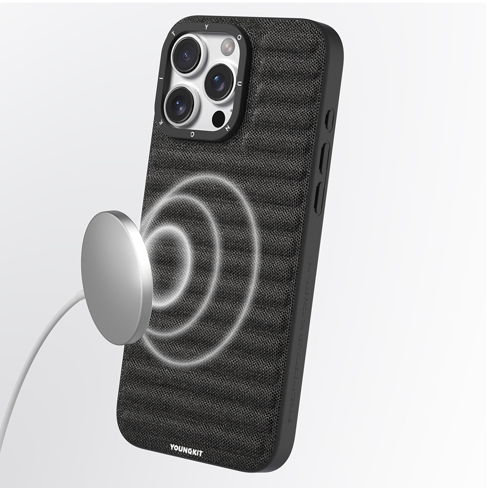 Apple iPhone 16 Pro Uyumlu Kılıf M-safe Şarj Özellikli Youngkit Canvas Serisi Kapak - 10