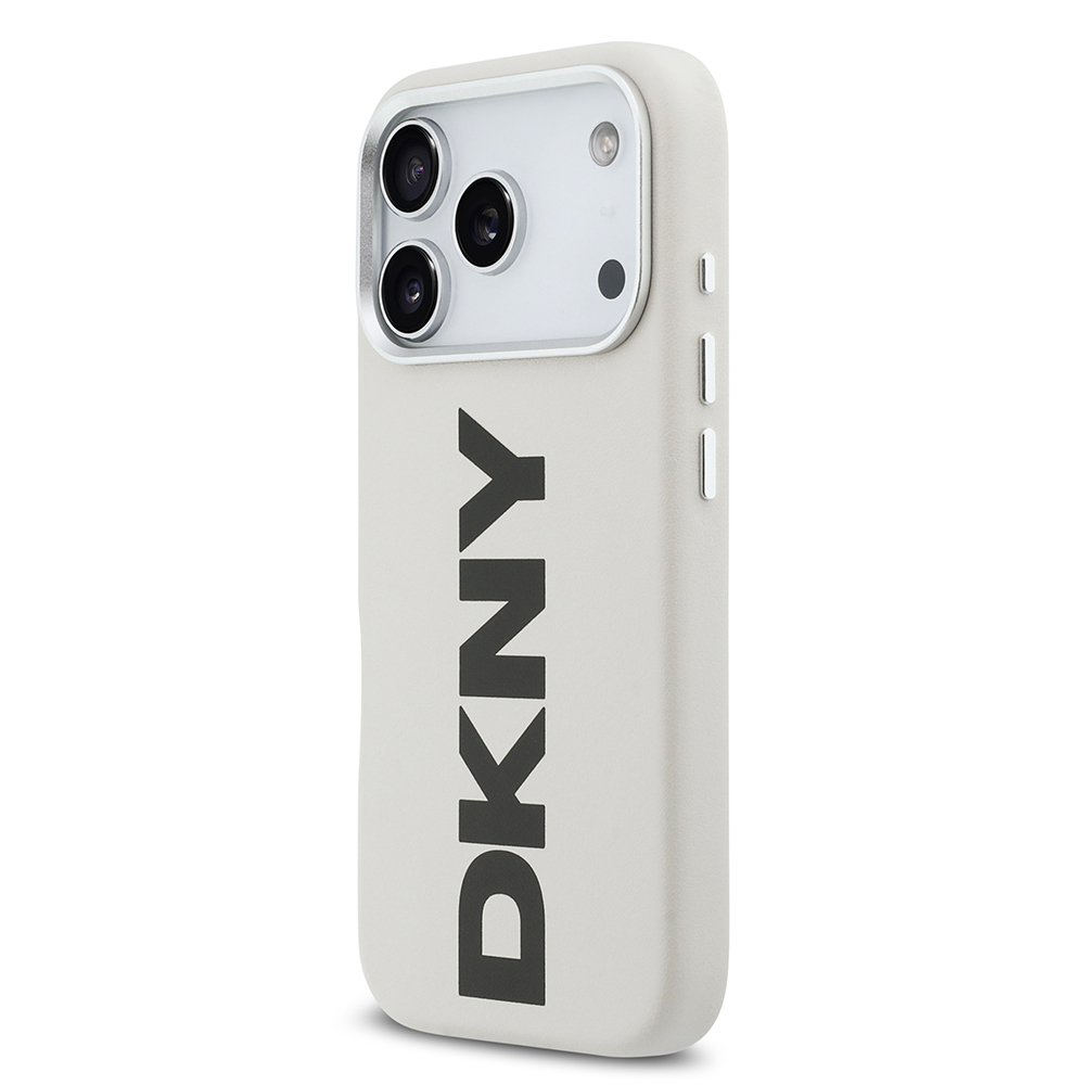 Apple iPhone 17 Pro Uyumlu Kılıf DKNY Orjinal Lisanslı M-safe Şarj Özellikli PU Büyük Dikey Logolu Kapak - 1
