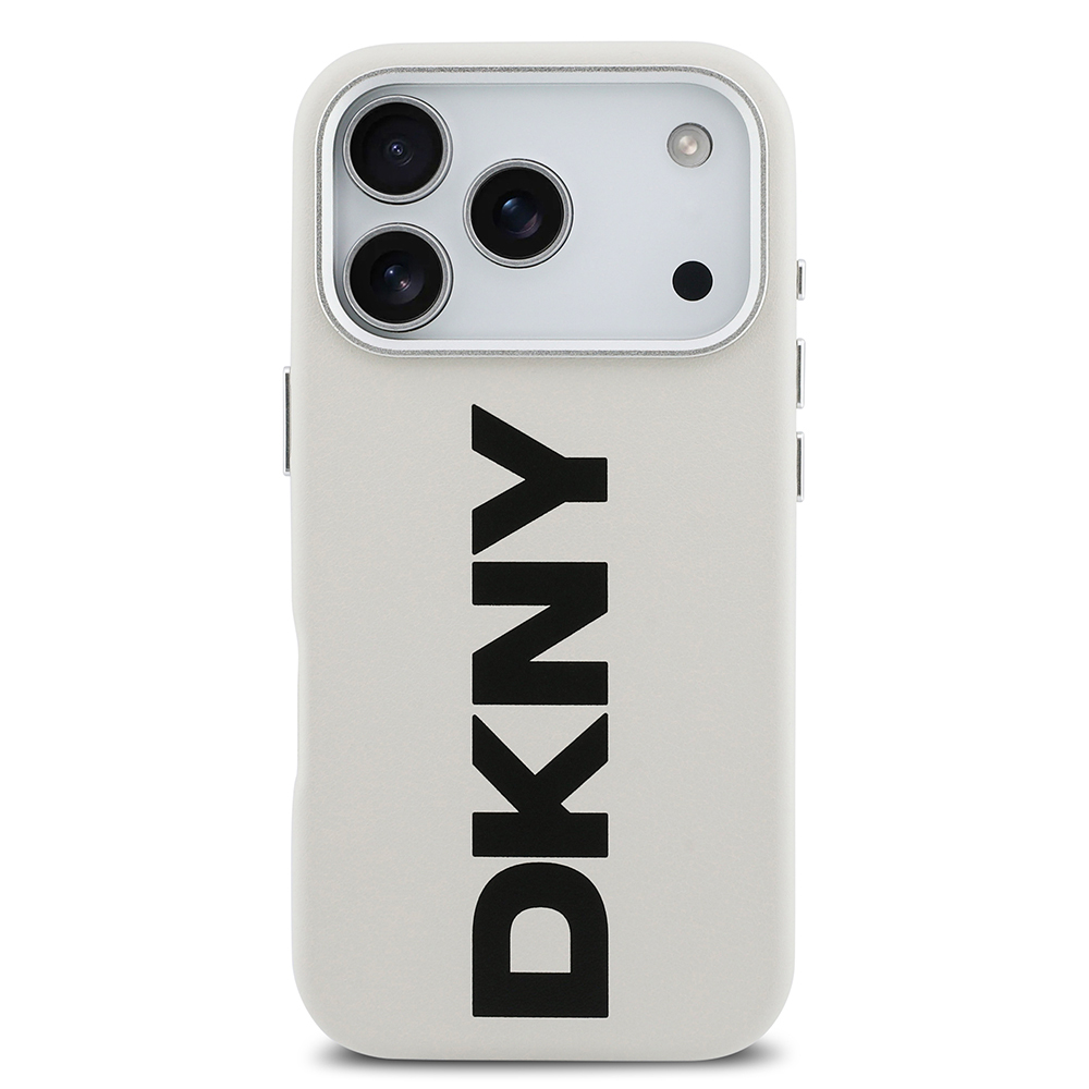 Apple iPhone 17 Pro Uyumlu Kılıf DKNY Orjinal Lisanslı M-safe Şarj Özellikli PU Büyük Dikey Logolu Kapak - 2
