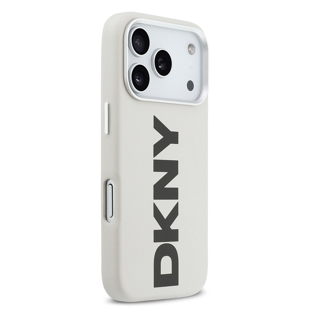 Apple iPhone 17 Pro Uyumlu Kılıf DKNY Orjinal Lisanslı M-safe Şarj Özellikli PU Büyük Dikey Logolu Kapak - 3