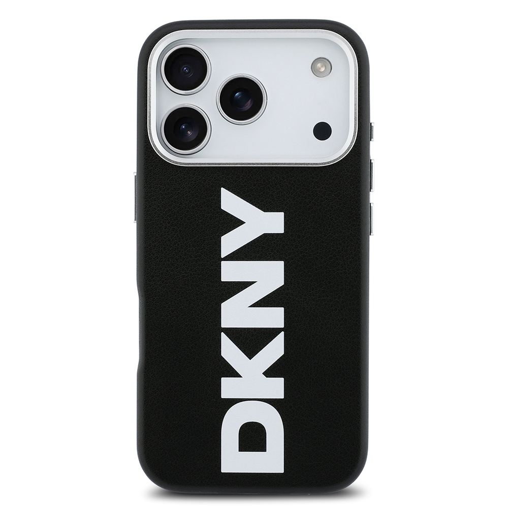 Apple iPhone 17 Pro Uyumlu Kılıf DKNY Orjinal Lisanslı M-safe Şarj Özellikli PU Büyük Dikey Logolu Kapak - 9