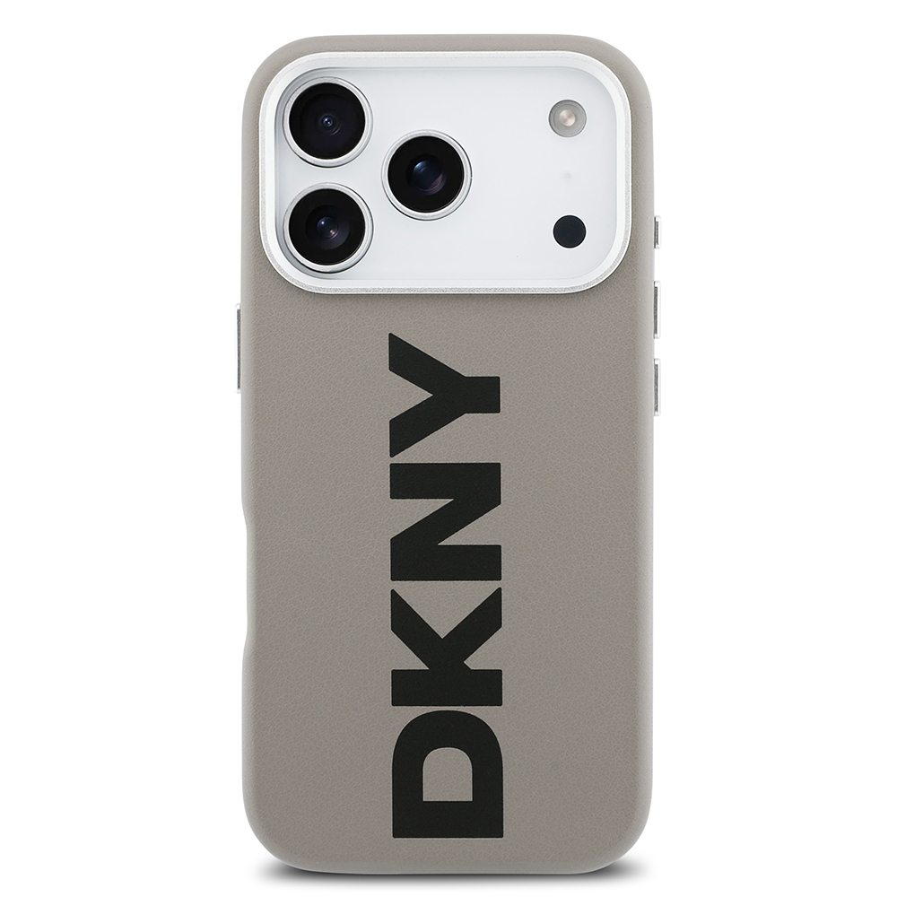 Apple iPhone 17 Pro Uyumlu Kılıf DKNY Orjinal Lisanslı M-safe Şarj Özellikli PU Büyük Dikey Logolu Kapak - 16