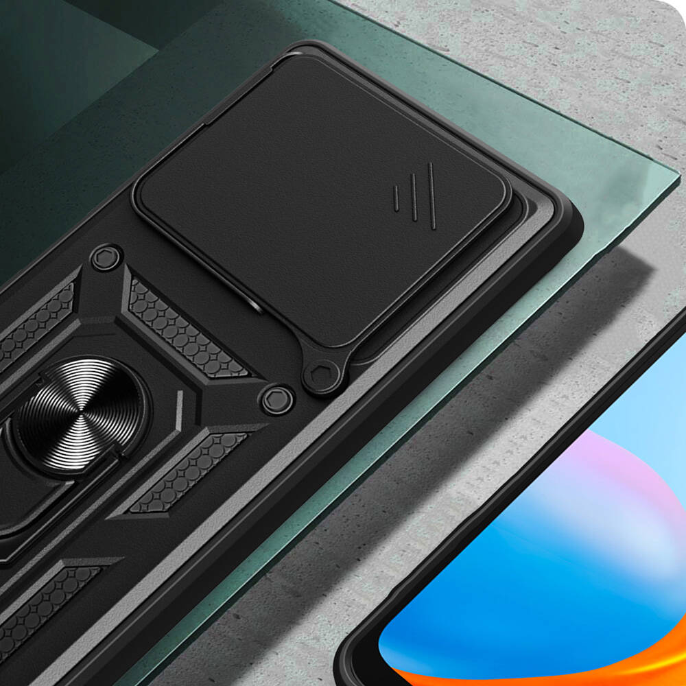 Tecno Camon 30 Pro 5G Uyumlu Kılıf Magnetik Standlı Kamera Korumalı Zore Sürgülü Vega Kapak - 1