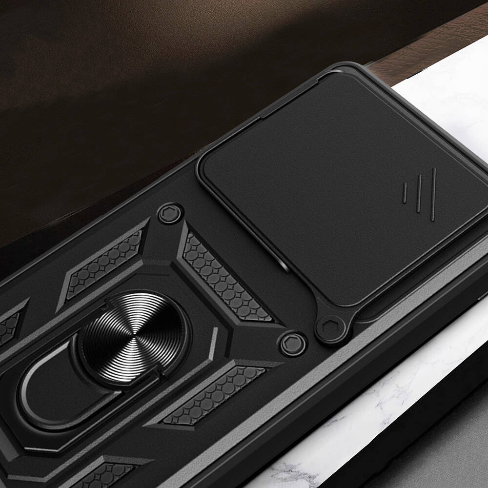 Tecno Camon 30 Pro 5G Uyumlu Kılıf Magnetik Standlı Kamera Korumalı Zore Sürgülü Vega Kapak - 4