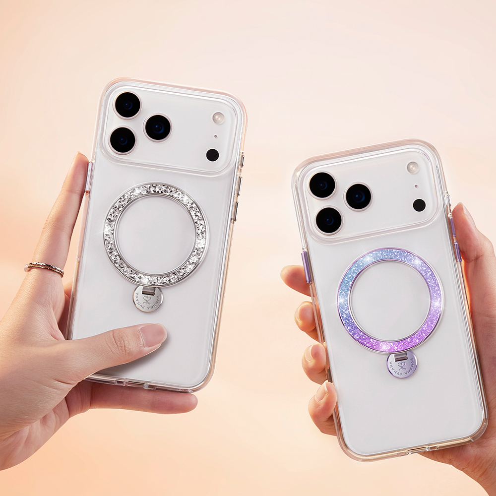 Apple iPhone 17 Pro Max Uyumlu Kılıf M-safe Şarj Özellikli Simli Standlı Pynana Dancing Circle Trendy Serisi Kapak - 6