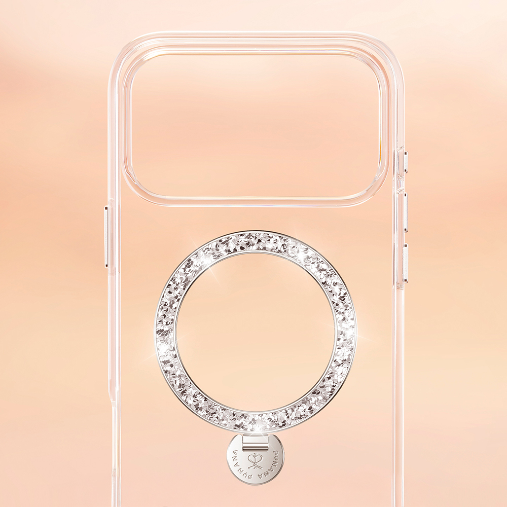 Apple iPhone 17 Pro Max Uyumlu Kılıf M-safe Şarj Özellikli Simli Standlı Pynana Dancing Circle Trendy Serisi Kapak - 7