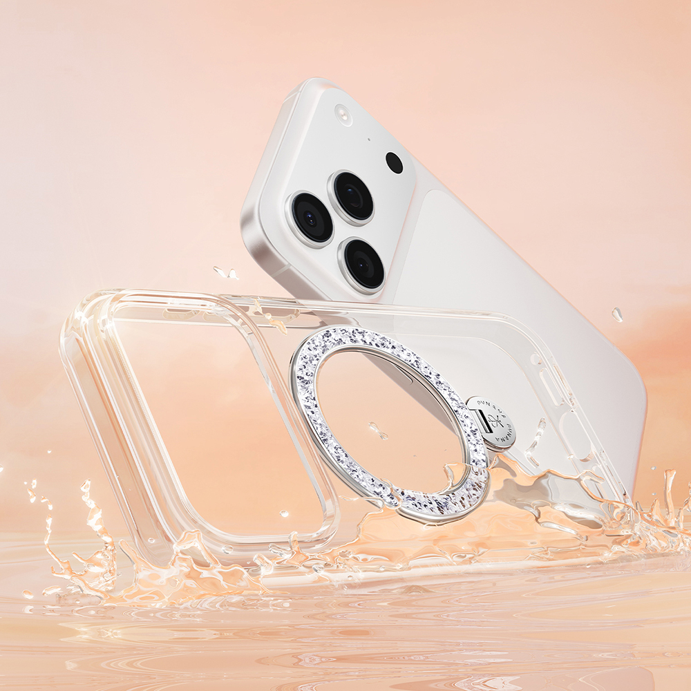 Apple iPhone 17 Pro Max Uyumlu Kılıf M-safe Şarj Özellikli Simli Standlı Pynana Dancing Circle Trendy Serisi Kapak - 9