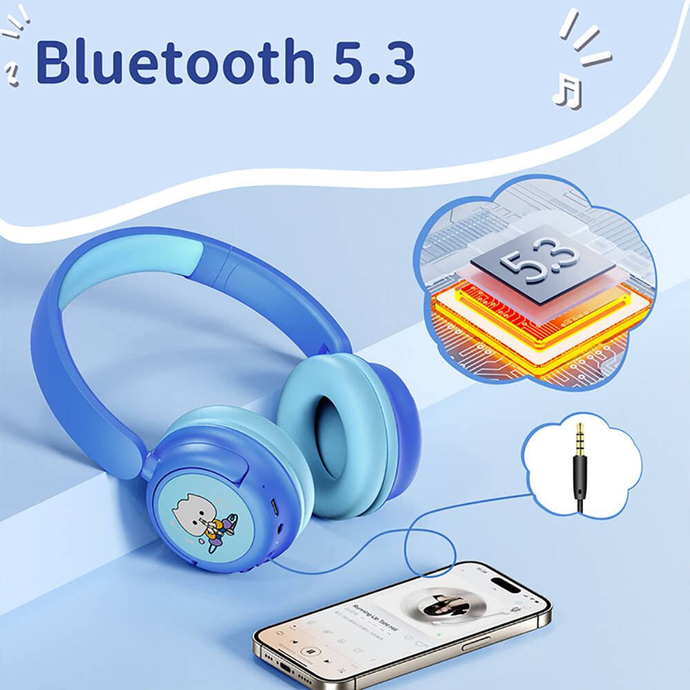Wiwu KTD-02 Ayarlanabilir Kulak Üstü Kablolu ve Bluetooth 5.3 Çocuk Kulaklığı - 10
