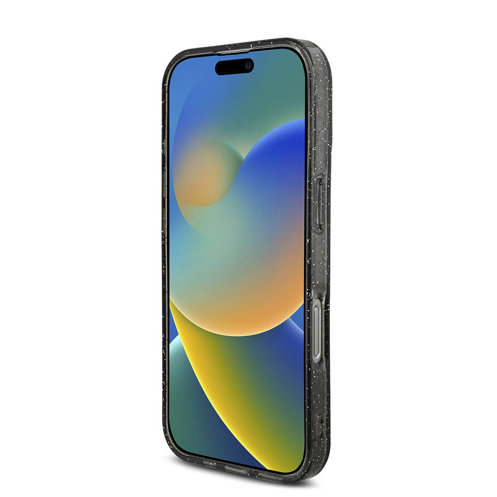Apple iPhone 16 Pro Uyumlu Kılıf Guess Orjinal Lisanslı M-safe Şarj Özellikli Simli Silikon İnci Bileklikli Kapak - 5