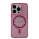 Apple iPhone 16 Pro Uyumlu Kılıf Guess Orjinal Lisanslı M-safe Şarj Özellikli Simli Silikon İnci Bileklikli Kapak - 9