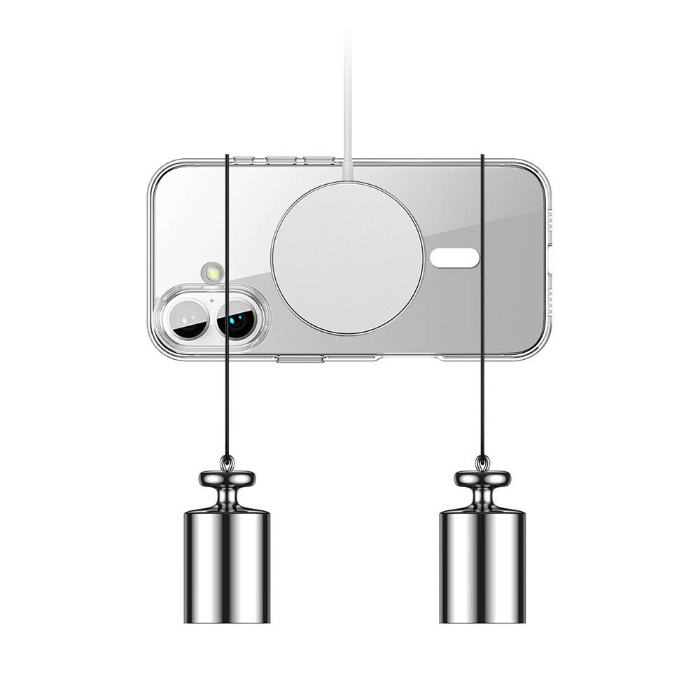 Apple iPhone 16 Plus Uyumlu Kılıf Magsafe Şarj Özellikli Transparan Sert PC Wlons Pita Kapak - 5