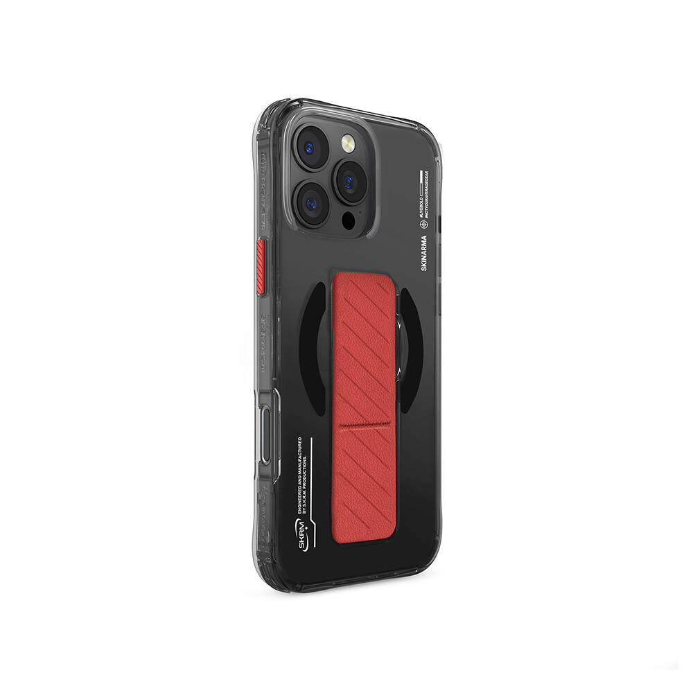 Apple iPhone 16 Pro Max Uyumlu Kılıf Magsafe Şarj Özellikli Teknoloji Desenli Standlı Skinarma Axon Kapak - 3