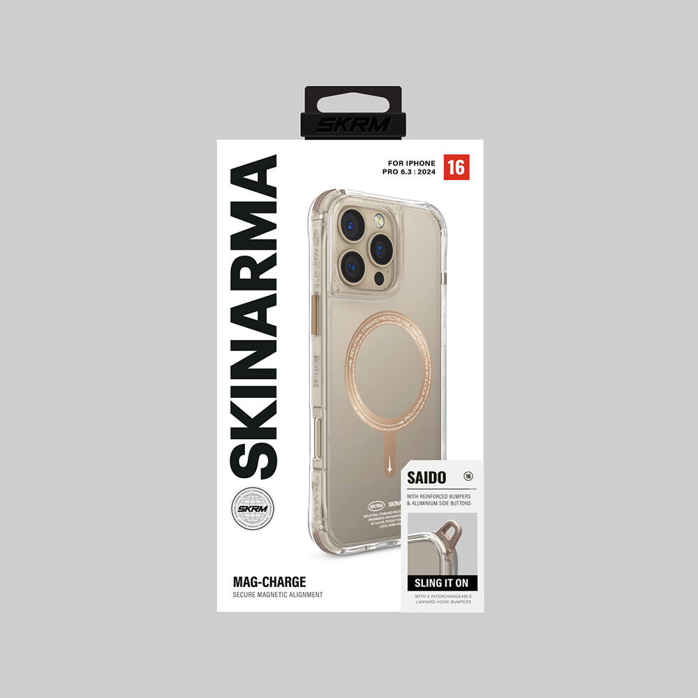 Apple iPhone 16 Pro Uyumlu Kılıf Magsafe Şarj Özellikli Şeffaf Airbag Tasarımlı Skinarma Saido Prime Kapak - 9
