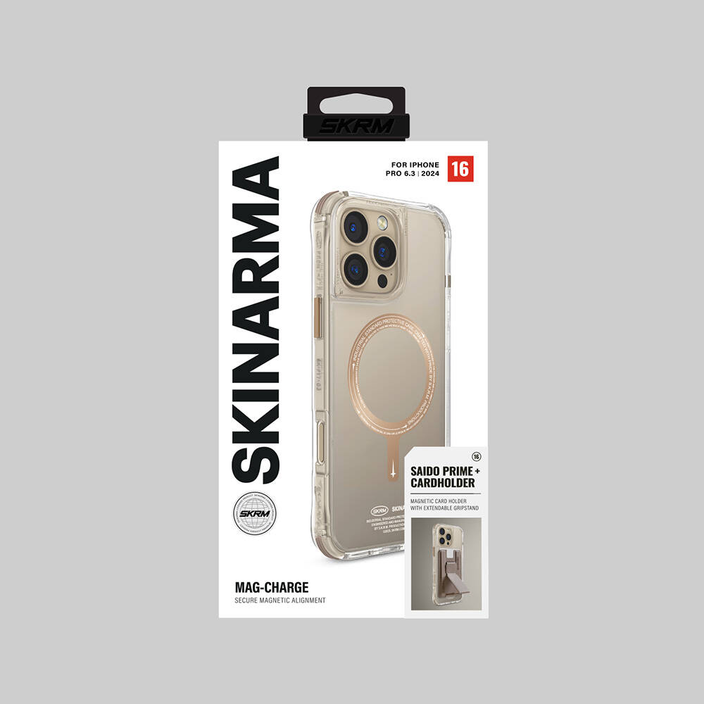 Apple iPhone 16 Pro Uyumlu Kılıf Magsafe Şarj Özellikli Şeffaf Airbag Tasarımlı Skinarma Saido Prime Kapak - 10