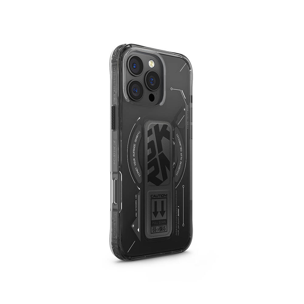 Apple iPhone 16 Pro Max Uyumlu Kılıf Magsafe Şarj Özellikli Teknoloji Desenli Standlı Skinarma Helio Kapak - 6
