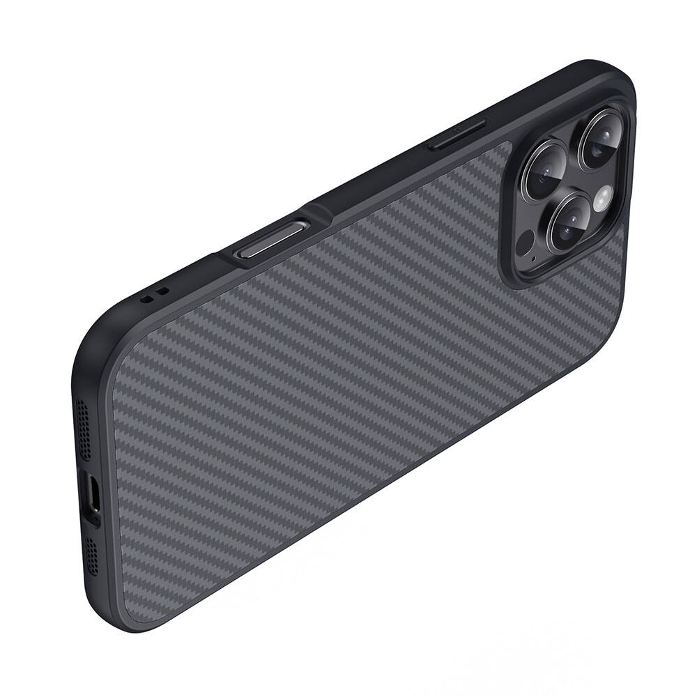Apple iPhone 16 Pro Max Uyumlu Kılıf Magsafe Şarj Özellikli Karbon Fiber Tasarımlı Zore Elnino Kapak - 6