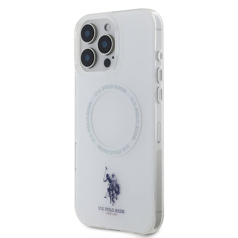 Apple iPhone 16 Pro Uyumlu Kılıf U.S. Polo Assn. Orjinal Lisanslı Magsafe Şarj Özellikli IML Double Horse Logolu Ring Kapak - 2