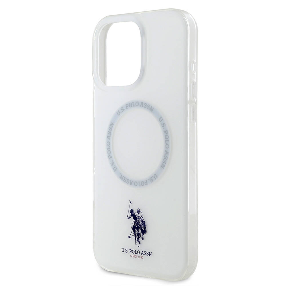 Apple iPhone 16 Pro Uyumlu Kılıf U.S. Polo Assn. Orjinal Lisanslı Magsafe Şarj Özellikli IML Double Horse Logolu Ring Kapak - 6