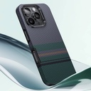 Apple iPhone 16 Pro Max Uyumlu Kılıf Magsafe Şarj Özellikli Karbon Fiber Tasarımlı Benks Aurora ArmorPro Kevlar Kapak - 5