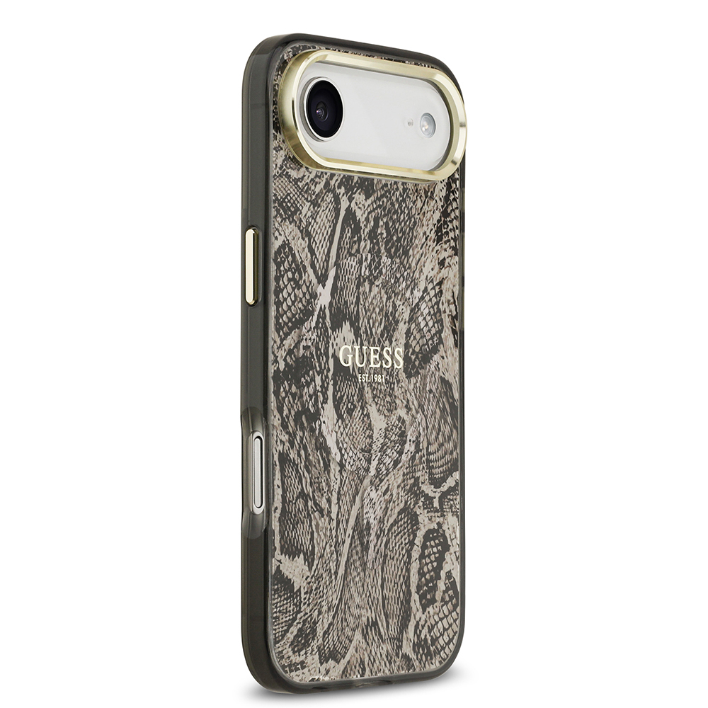 Apple iPhone 17 Air Uyumlu Kılıf Guess Orjinal Lisanslı M-safe Şarj Özellikli Yazı Logolu Python Desenli Kapak - 3