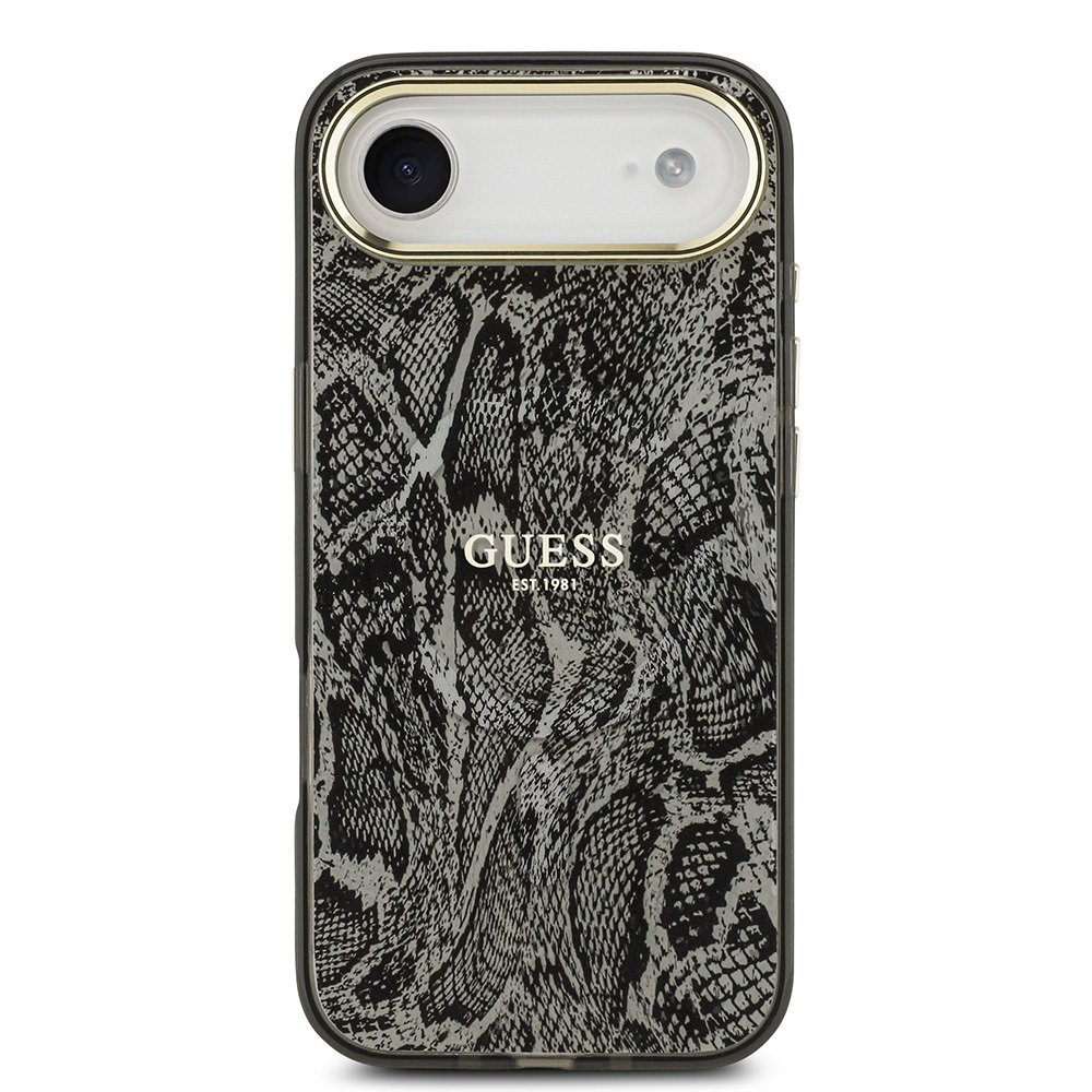 Apple iPhone 17 Air Uyumlu Kılıf Guess Orjinal Lisanslı M-safe Şarj Özellikli Yazı Logolu Python Desenli Kapak - 8