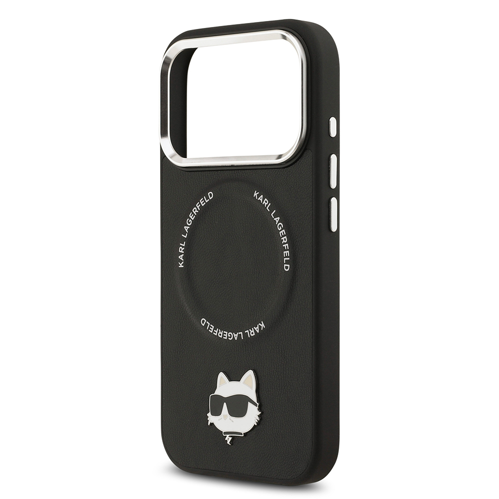 Apple iPhone 17 Pro Max Uyumlu Kılıf Karl Lagerfeld Orjinal Lisanslı M-safe Şarj Özellikli Metal Kamera ve Buton Tasarımlı Choupette PU Deri Kapak - 5