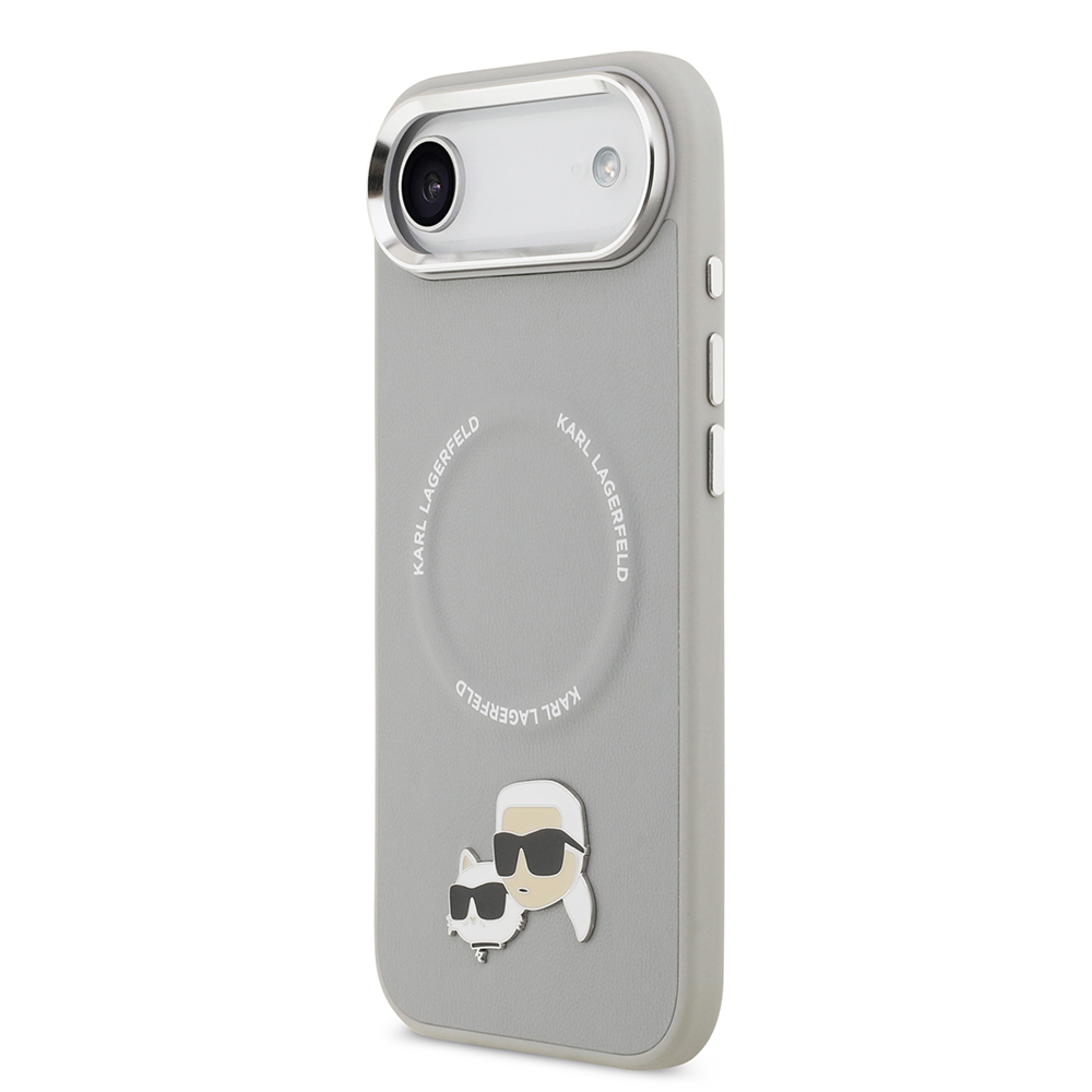 Apple iPhone 17 Air Uyumlu Kılıf Karl Lagerfeld Orjinal Lisanslı M-safe Şarj Özellikli Metal Kamera ve Buton Tasarımlı K&C PU Deri Kapak - 1