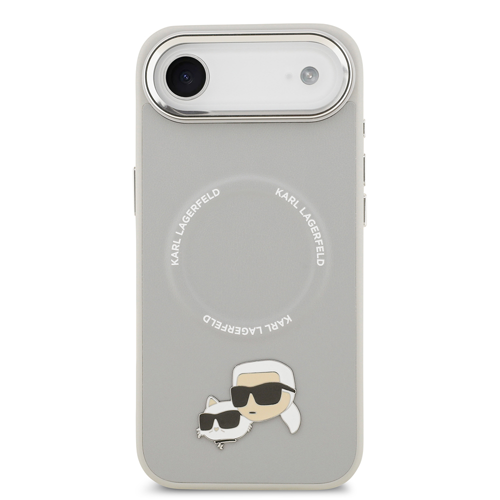 Apple iPhone 17 Air Uyumlu Kılıf Karl Lagerfeld Orjinal Lisanslı M-safe Şarj Özellikli Metal Kamera ve Buton Tasarımlı K&C PU Deri Kapak - 2