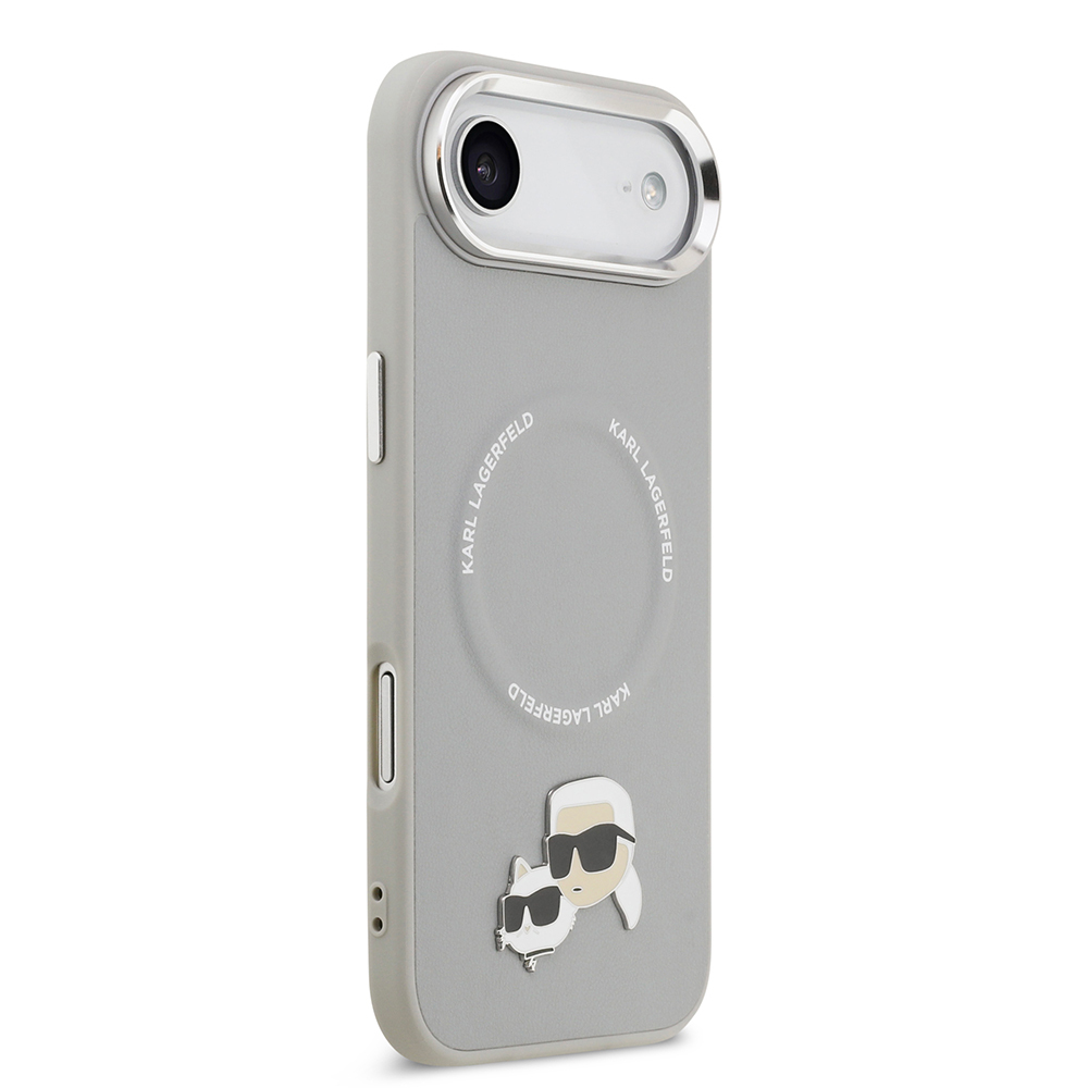 Apple iPhone 17 Air Uyumlu Kılıf Karl Lagerfeld Orjinal Lisanslı M-safe Şarj Özellikli Metal Kamera ve Buton Tasarımlı K&C PU Deri Kapak - 3