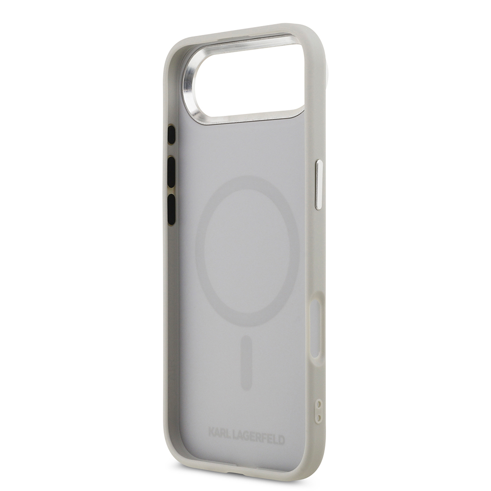 Apple iPhone 17 Air Uyumlu Kılıf Karl Lagerfeld Orjinal Lisanslı M-safe Şarj Özellikli Metal Kamera ve Buton Tasarımlı K&C PU Deri Kapak - 6