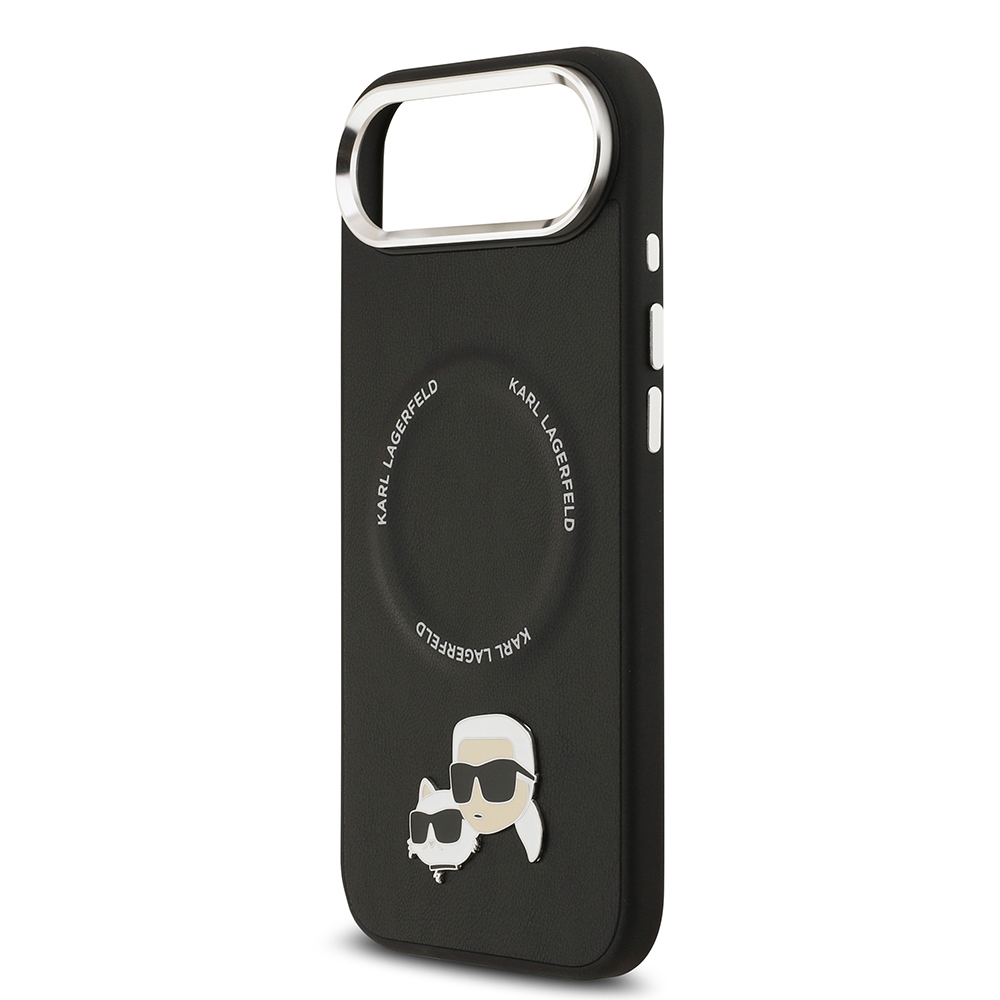 Apple iPhone 17 Air Uyumlu Kılıf Karl Lagerfeld Orjinal Lisanslı M-safe Şarj Özellikli Metal Kamera ve Buton Tasarımlı K&C PU Deri Kapak - 17