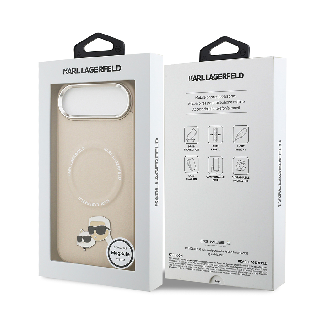Apple iPhone 17 Air Uyumlu Kılıf Karl Lagerfeld Orjinal Lisanslı M-safe Şarj Özellikli Metal Kamera ve Buton Tasarımlı K&C PU Deri Kapak - 20