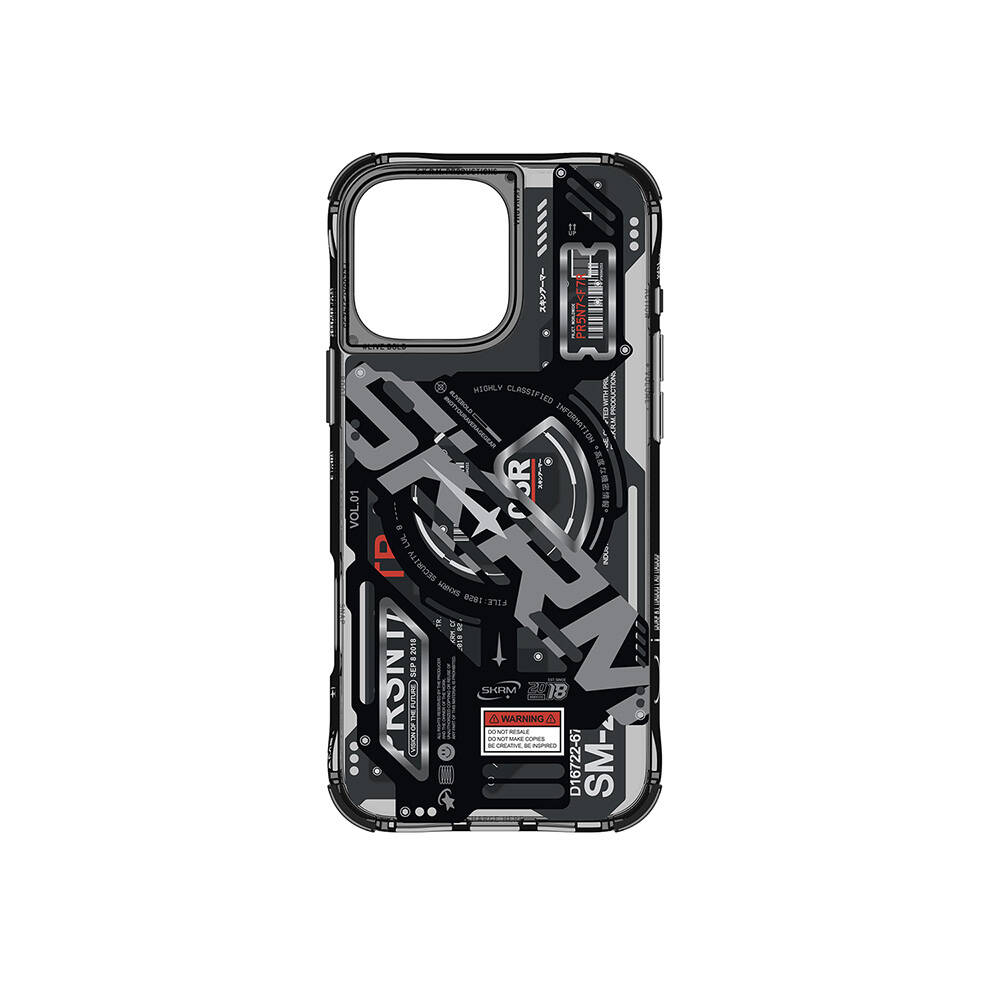 Apple iPhone 16 Pro Uyumlu Kılıf Magsafe Şarj Özellikli Katmanlı Makine Temalı SkinArma Ekho Kapak - 3