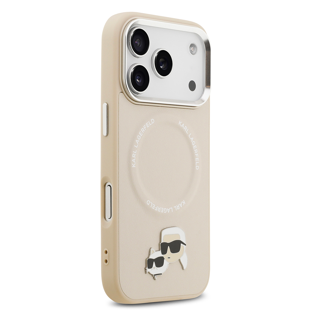 Apple iPhone 17 Pro Uyumlu Kılıf Karl Lagerfeld Orjinal Lisanslı M-safe Şarj Özellikli Metal Kamera ve Buton Tasarımlı K&C PU Deri Kapak - 3