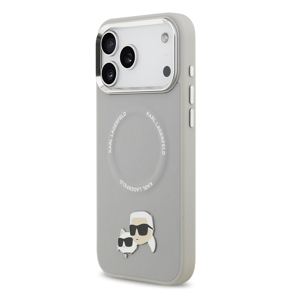 Apple iPhone 17 Pro Uyumlu Kılıf Karl Lagerfeld Orjinal Lisanslı M-safe Şarj Özellikli Metal Kamera ve Buton Tasarımlı K&C PU Deri Kapak - 13