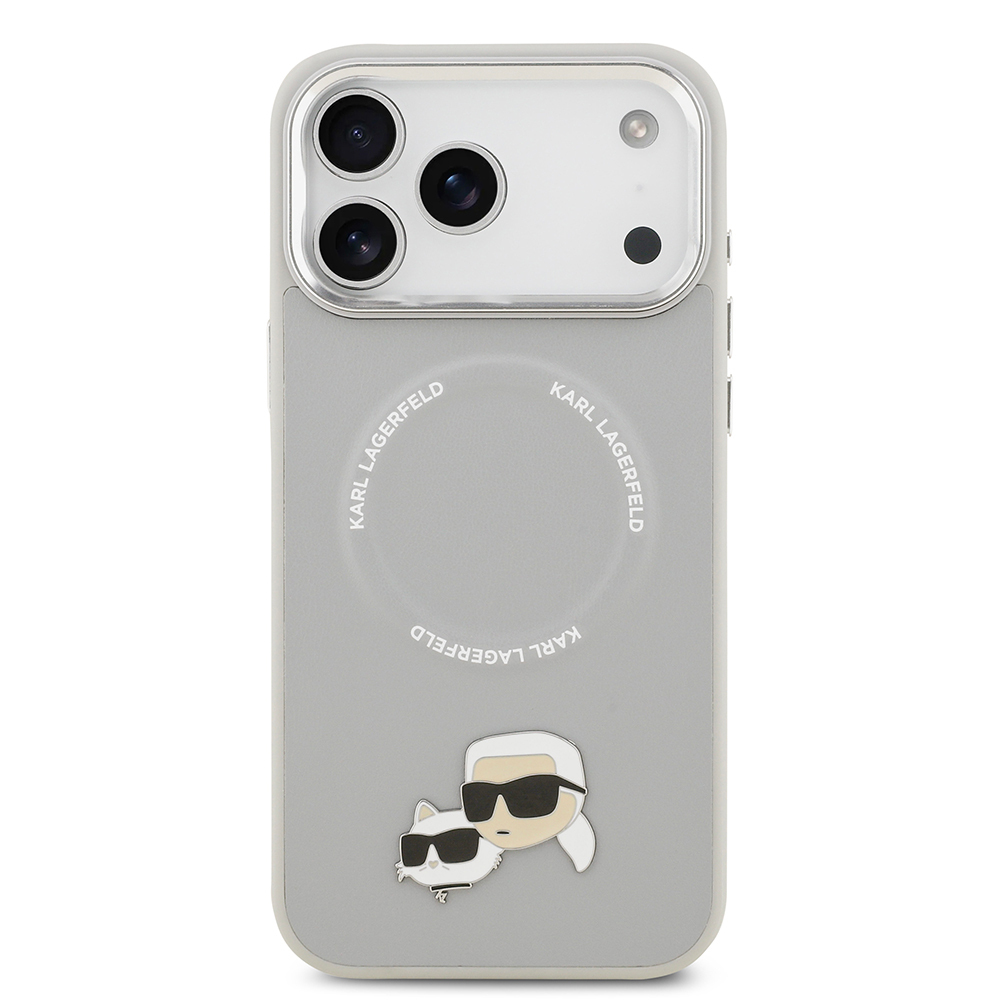 Apple iPhone 17 Pro Uyumlu Kılıf Karl Lagerfeld Orjinal Lisanslı M-safe Şarj Özellikli Metal Kamera ve Buton Tasarımlı K&C PU Deri Kapak - 14