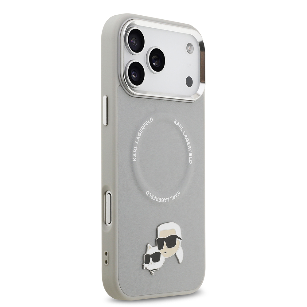 Apple iPhone 17 Pro Uyumlu Kılıf Karl Lagerfeld Orjinal Lisanslı M-safe Şarj Özellikli Metal Kamera ve Buton Tasarımlı K&C PU Deri Kapak - 15