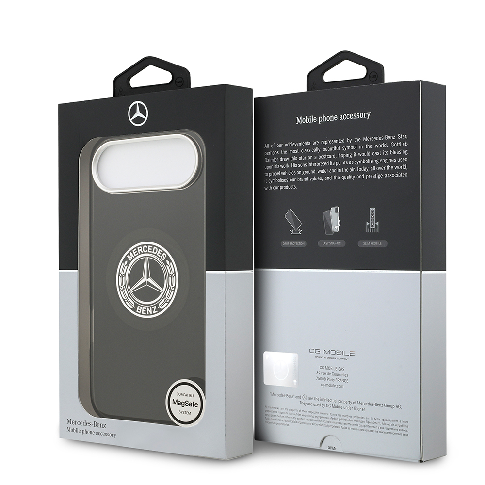 Apple iPhone 17 Air Uyumlu Kılıf Mercedes Benz Orjinal Lisanslı M-safe Şarj Özellikli Çift Katmanlı PC Nostaljik Yıldız Dizayn Kapak - 7