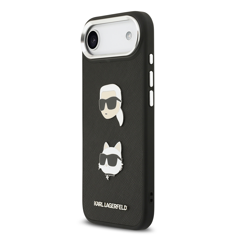 Apple iPhone 17 Air Uyumlu Kılıf Karl Lagerfeld Orjinal Lisanslı Metal Logolu K&C Heads Pin Kapak - 1